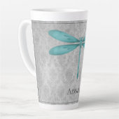 Aquamarin Dragonfly Damask Milchtasse (Linke Ecke)