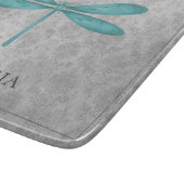 Aquamarin Dragonfly Damask Schneidebrett (Ecke)