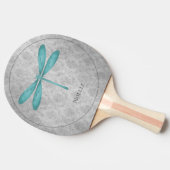 Aquamarin Dragonfly Damask Tischtennis Schläger (Seitenansicht)