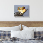 Aquamarin Duck Wrapped Canvas Art Leinwanddruck (Insitu (Schlafzimmer))
