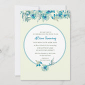 Aquamarin Dusty Blue Rose Wasserfarbe Brautparty Einladung (Vorderseite)