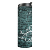 Aquamarin Eiffelturm Grunge Thermal Tumbler Thermosbecher (Nach links gedreht)