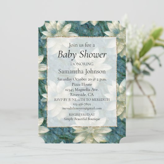 Aquamarin Einladung (Stehend Vorderseite)