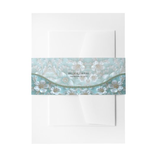 Aquamarin Einladungsbanderole (Vorderseite Beispiel)