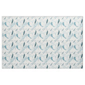 Aquamarin Feathers Stoff (Fat Quarter (45,7 x 55,9 cm))