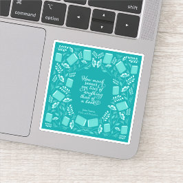 Aquamarin Floral Jane Austen Buchangebot Aufkleber