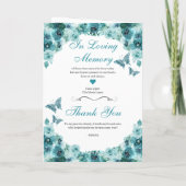 Aquamarin Floral Quinceanera Tiara Butterfliegen Programm (Rückseite)