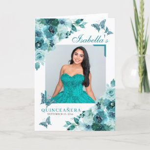 Aquamarin Floral Quinceanera Tiara Butterfliegen Programm