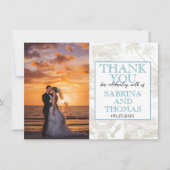 Aquamarin Florida Wedding Foto Vielen Dank Dankeskarte (Vorderseite)