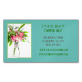 Aquamarin Florist Magnetische Visitenkarte (Vorderseite)