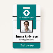 Aquamarin | Foto-ID des Krankenhauses - Krankenpfl Ausweis (Vorderseite)