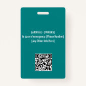 Aquamarin | Foto-ID des Krankenhauses - Krankenpfl Ausweis (Rückseite)