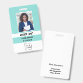 Aquamarin | Foto Mitarbeiter-Logo oder QR CODE-Sic Ausweis (Vorder- & Rückseite)