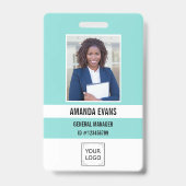 Aquamarin | Foto Mitarbeiter-Logo oder QR CODE-Sic Ausweis (Vorderseite)