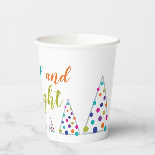 Aquamarin frohe und helle Weihnachten Pappbecher (Links)