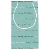 Aquamarin frohe Weihnachten Kleine Geschenktüte (Rückseite)