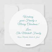 Aquamarin Frohe Weihnachten Personalisierte Karte (Rückseite)