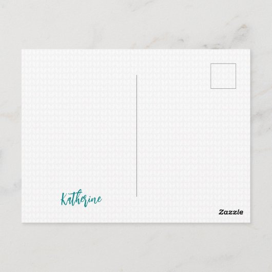 Aquamarin fühle ich mich Knitty Postcard Postkarte (Rückseite)