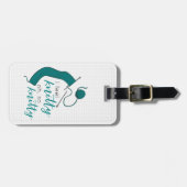 Aquamarin fühle ich mich wie Knitty, so knett. Gepäckanhänger (Vorderseite horizontal)