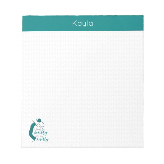 Aquamarin fühle ich mich wie Knitty, so knett. Notizblock (Vorderseite)