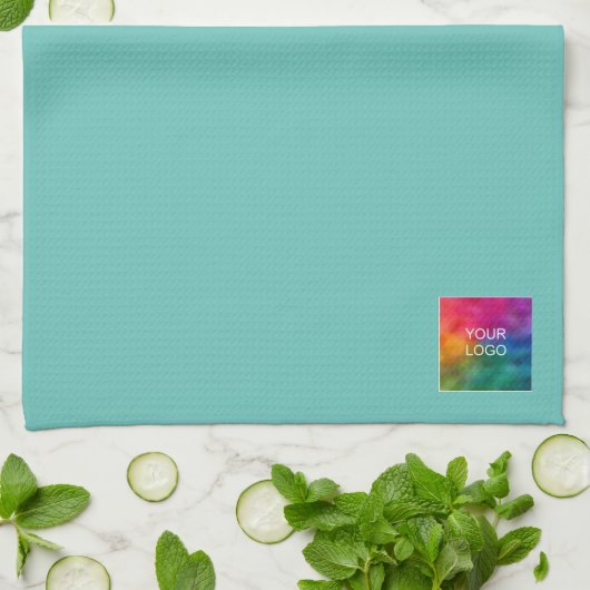 Aquamarin für Ihre Foto- oder Logo-Vorlage Geschirrtuch (Gefaltet)