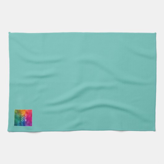 Aquamarin für Ihre Foto- oder Logo-Vorlage Geschirrtuch (Horizontal)