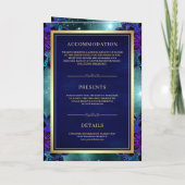 Aquamarin Galaxy Blue Mandala QR Code Indian Weddi Einladung (Rückseite)