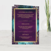 Aquamarin Galaxy Lila Mandala QR Code Indische Hoc Einladung (Rückseite)