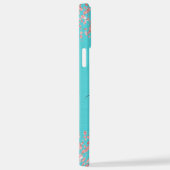 Aquamarin gebürstetes Metall Rose Gold Glitzer Mon iPhone Hülle (Rechte Seite)