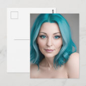Aquamarin gehärtete Frau im Alter von 30 Jahren Postkarte (Vorne/Hinten)