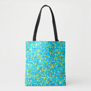 Aquamarin-Gelb-Grün-Blau-Abstraktes Muster Tasche