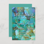 Aquamarin-gelb-rosa Hydrangeas Blume Einladung (Vorne/Hinten)