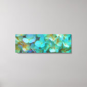 Aquamarin-gelb-rosa Hydrangeas Blume Leinwanddruck (Vorderseite)