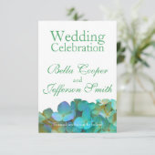 Aquamarin-gelb-rosa Hydrangeas Blume Save The Date (Stehend Vorderseite)