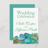 Aquamarin-gelb-rosa Hydrangeas Blume Save The Date (Vorne/Hinten)