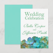 Aquamarin-gelb-rosa Hydrangeas Blume Save The Date (Vorne/Hinten)