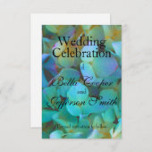 Aquamarin-gelb-rosa Hydrangeas Blume Save The Date (Vorne/Hinten)