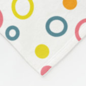 Aquamarin-gelb-rosa-orangefarbene Punkte Fleecedecke (Ecke)