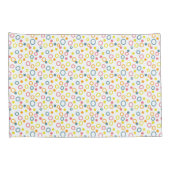 Aquamarin-gelb-rosa-orangefarbene Punkte Kissenbezug (Rückseite-Rechts)