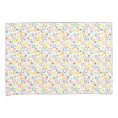 Aquamarin-gelb-rosa-orangefarbene Punkte Kissenbezug (Vorderseite-Rechts)