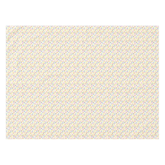 Aquamarin-gelb-rosa-orangefarbene Punkte Tischdecke (Vorderseite (Horizontal))