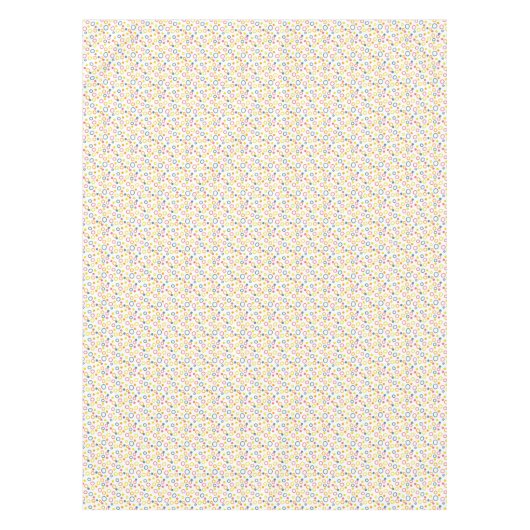 Aquamarin-gelb-rosa-orangefarbene Punkte Tischdecke (Vorderseite)