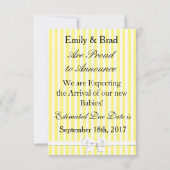 Aquamarin & gelb "We're erwarten Twins" Ankündigun Ankündigung (Rückseite)