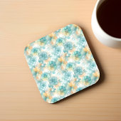 Aquamarin-gelbe Alkoholfarbe Illustration Getränkeuntersetzer