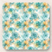 Aquamarin-gelbe Alkoholfarbe Illustration Getränkeuntersetzer (Vorderseite)