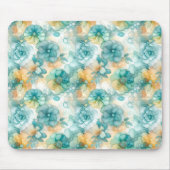 Aquamarin-gelbe Alkoholfarbe Illustration Mousepad (Vorne)