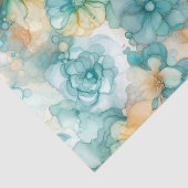 Aquamarin-gelbe Alkoholtupfer Tinte Illustration d Seidenpapier (Detail)