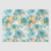 Aquamarin-gelbe Alkoholtupfer Tinte Illustration d Seidenpapier (Vorderseite)