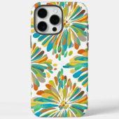 Aquamarin-Gelbe Chrysanthemum Case-Mate iPhone Hülle (Rückseite)