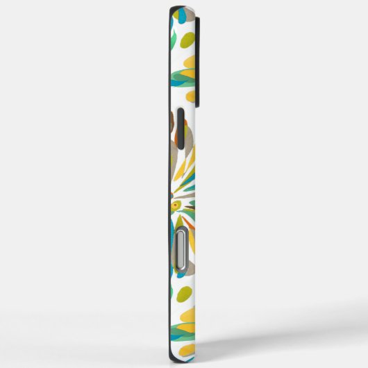 Aquamarin-Gelbe Chrysanthemum Case-Mate iPhone Hülle (Rückseite / Rechts)